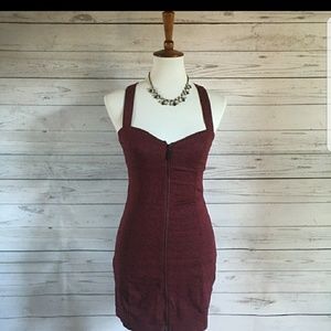 Red animal print dress